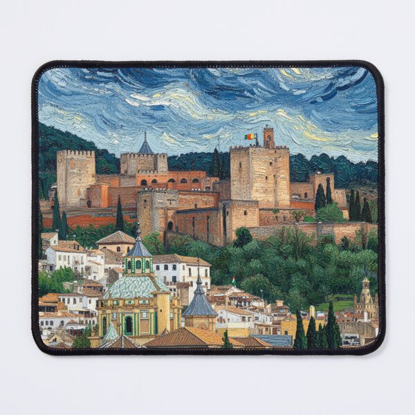 Item preview, Van Gogh-style view of the Alhambra in Granada designed and sold by KukiLdeGuevara.
