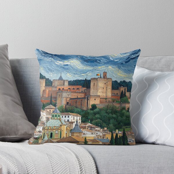 Item preview, Van Gogh-style view of the Alhambra in Granada designed and sold by KukiLdeGuevara.