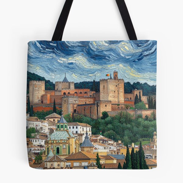 Item preview, Van Gogh-style view of the Alhambra in Granada designed and sold by KukiLdeGuevara.