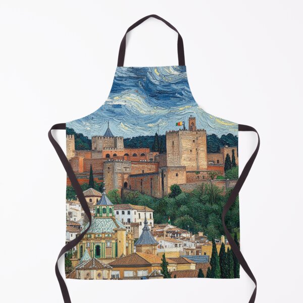 Item preview, Van Gogh-style view of the Alhambra in Granada designed and sold by KukiLdeGuevara.