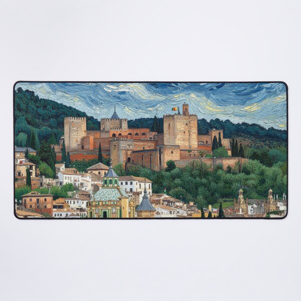 Item preview, Van Gogh-style view of the Alhambra in Granada designed and sold by KukiLdeGuevara.