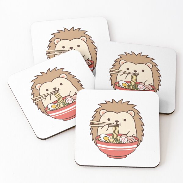 Item preview, Hedgehog ramen noodles japanese ramen food kawaii cute adorable designed and sold by CheeseBlueprint.