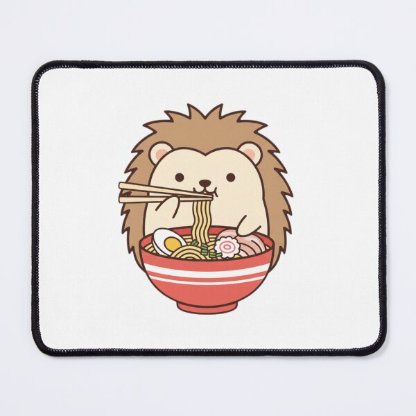 Item preview, Hedgehog ramen noodles japanese ramen food kawaii cute adorable designed and sold by CheeseBlueprint.