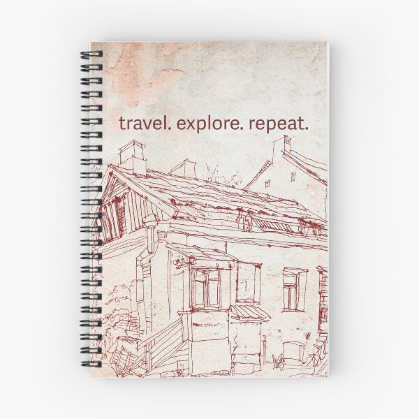 Item preview, travel. explore. repeat. Vilnius, Lithuania lineart with antique background designed and sold by CHASAcreative.