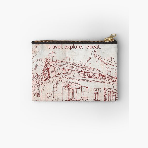 Item preview, travel. explore. repeat. Vilnius, Lithuania lineart with antique background designed and sold by CHASAcreative.