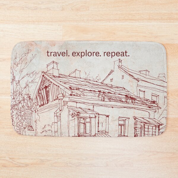 Item preview, travel. explore. repeat. Vilnius, Lithuania lineart with antique background designed and sold by CHASAcreative.