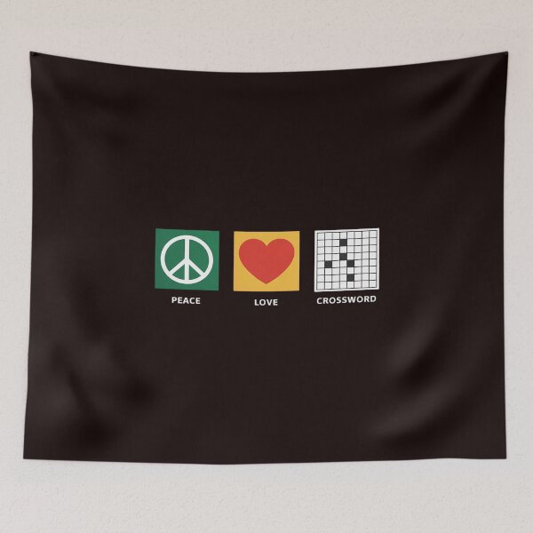 Item preview, Peace Love Crossword Puzzle Geek Numbered Squares gift designed and sold by hettingerchaim.