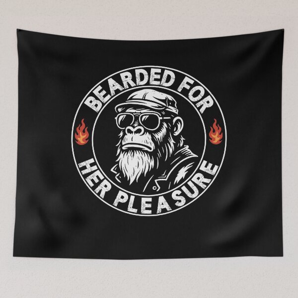 Item preview, Bearded For Her Pleasure - Bearded Dad Funny Monkey Beard designed and sold by gunaone-design.