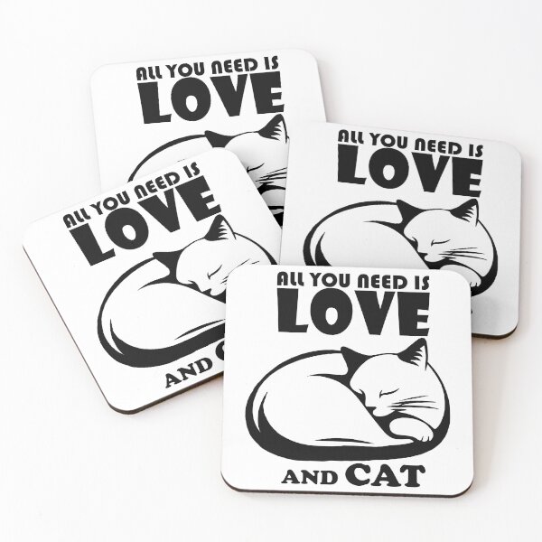 Item preview, All You Need Love Cat Lover Art designed and sold by DrawDrip.