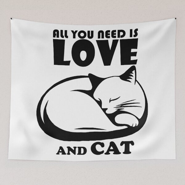 Item preview, All You Need Love Cat Lover Art designed and sold by DrawDrip.
