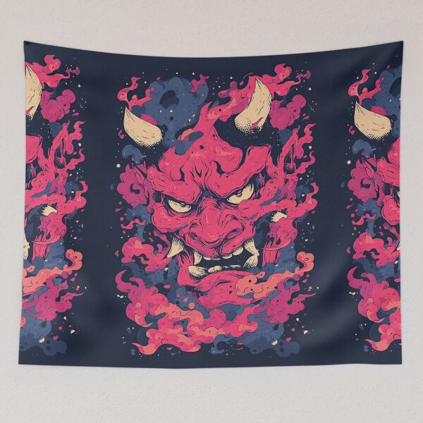 Item preview, Pink Oni Mask Surrounded By Purple Magic Smoke designed and sold by Piotrek0001.