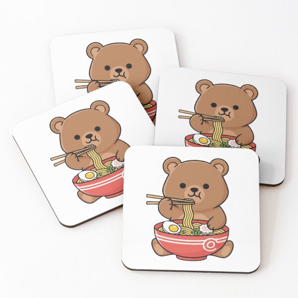 Item preview, Bear ramen noodles japanese ramen food kawaii cute adorable designed and sold by CheeseBlueprint.