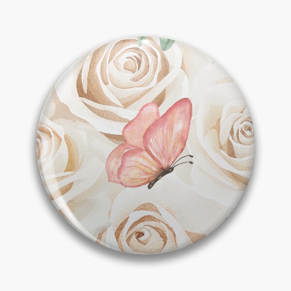 Item preview, Roses And Butterflies Watercolor Pattern designed and sold by Flip Your Pancake.