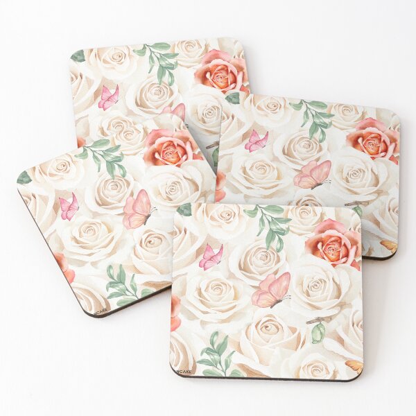Item preview, Roses And Butterflies Watercolor Pattern designed and sold by Flip Your Pancake.