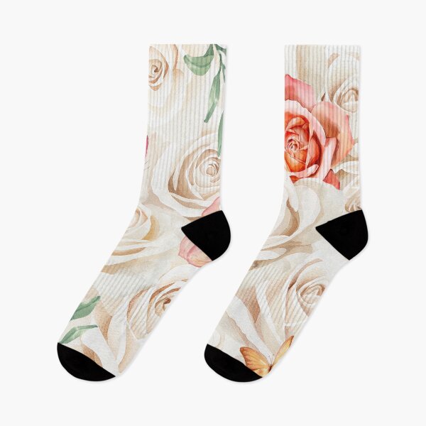 Item preview, Roses And Butterflies Watercolor Pattern designed and sold by Flip Your Pancake.
