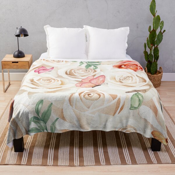 Item preview, Roses And Butterflies Watercolor Pattern designed and sold by Flip Your Pancake.