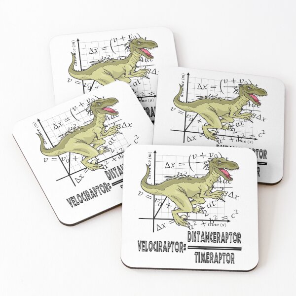 Item preview, Funny Nerdy Velociraptor Distanceraptor Over Timeraptor Math Teacher Black Text designed and sold by MathWare MathClips.