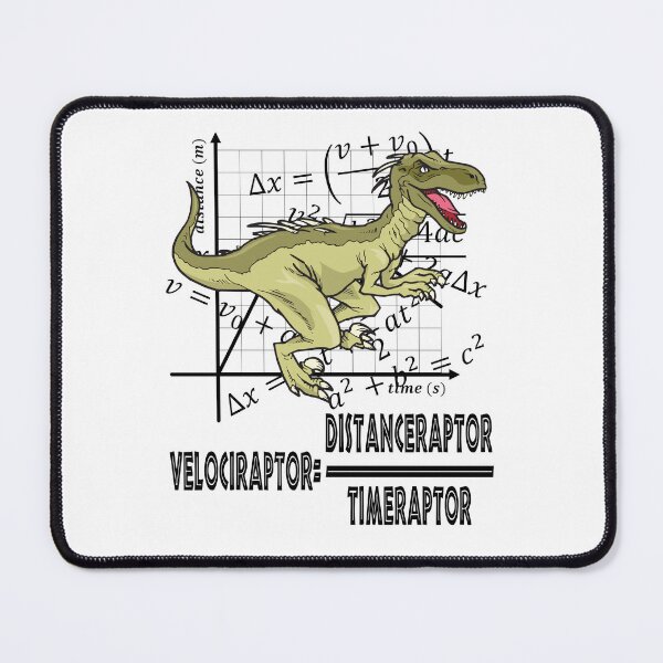 Item preview, Funny Nerdy Velociraptor Distanceraptor Over Timeraptor Math Teacher Black Text designed and sold by MathWare MathClips.