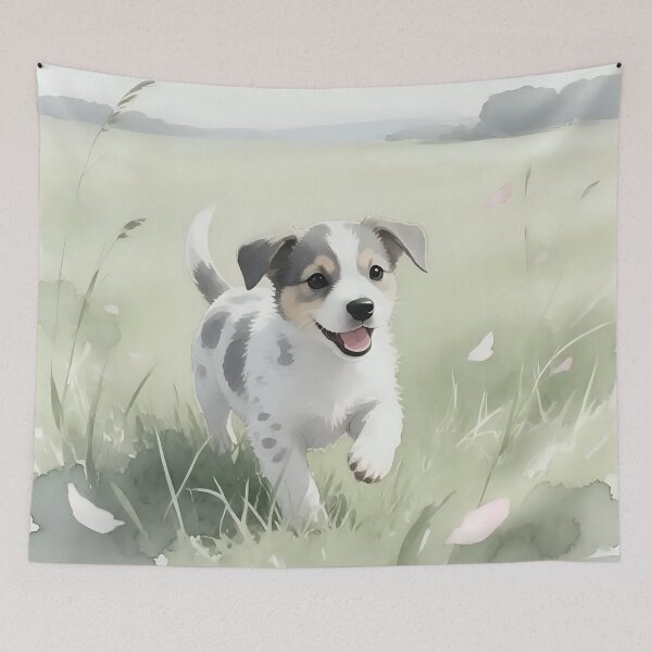 Item preview, Puppy dog playing in a field.  designed and sold by Nomad-Maynard.
