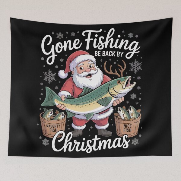 Item preview, Gone Fishing Christmas Santa Illustration designed and sold by SoftStyleStudio ⭐⭐⭐.