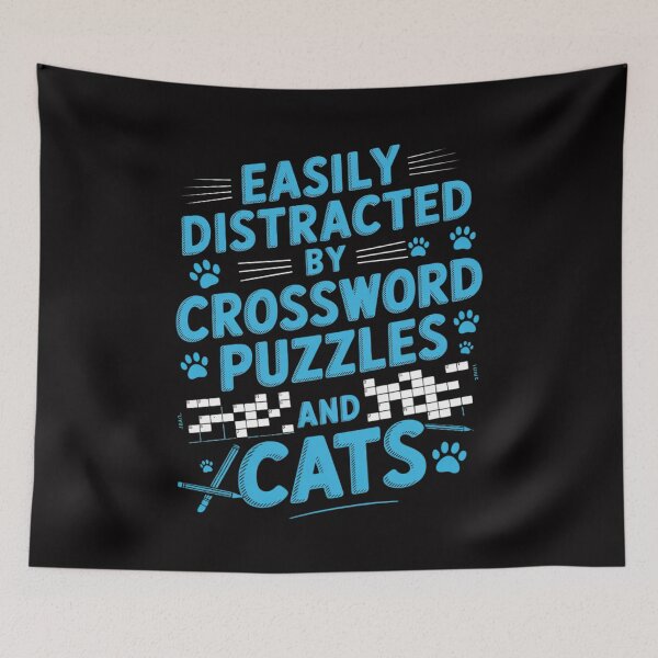 Item preview, Easily Distracted By Crossword Puzzles And Cats Puzzle designed and sold by demarioTTS.