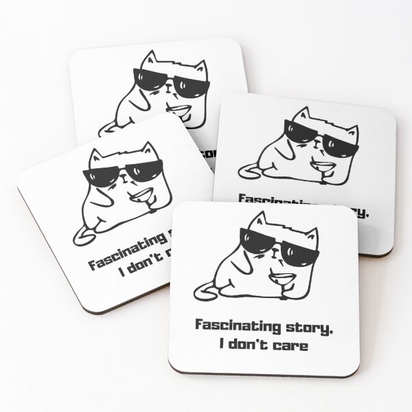 Item preview, Fascinating Story I Don't Care Funny Cat Sarcastic Kitty Sunglasses designed and sold by DoveVonBucket.