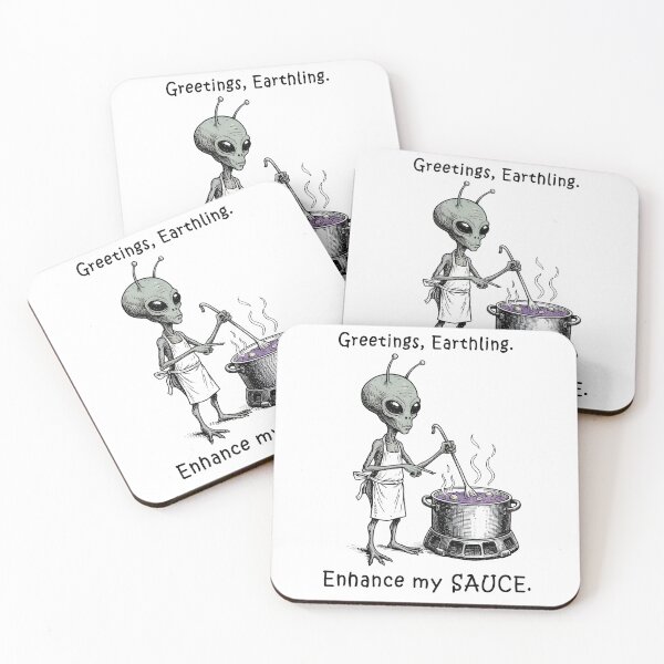 Item preview, Greetings, Earthling – Enhance My Sauce Funny Alien Meme designed and sold by Senkov.