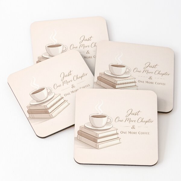 Item preview, Just One More Chapter & One More Coffee - Cute Book Lover Design for Bookworms and Coffee Addicts designed and sold by DesignRush786.