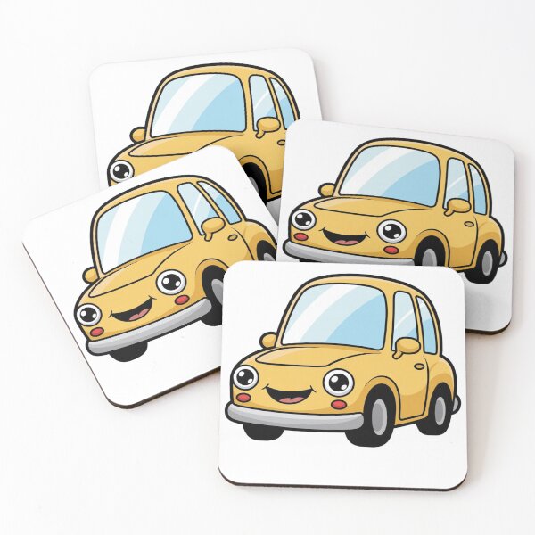 Artikelvorschau, Niedliches lächelndes Auto – Kawaii-Cartoon-Fahrzeugillustration entworfen und verkauft von drivecraft.