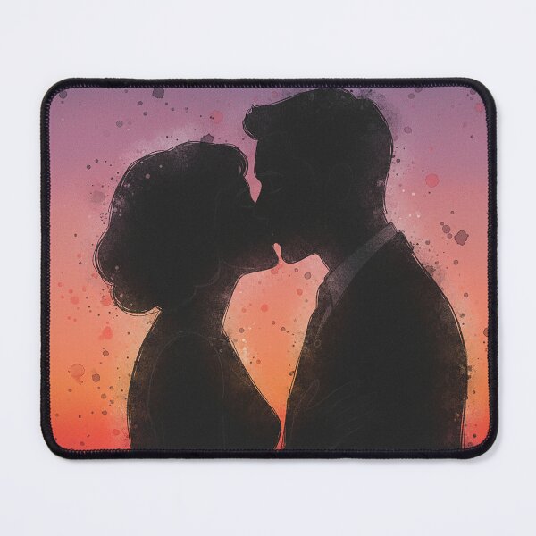 Item preview, Magical Sunset Kiss Couple Silhouette Vibrant Sketch designed and sold by VisualRotaStudio .