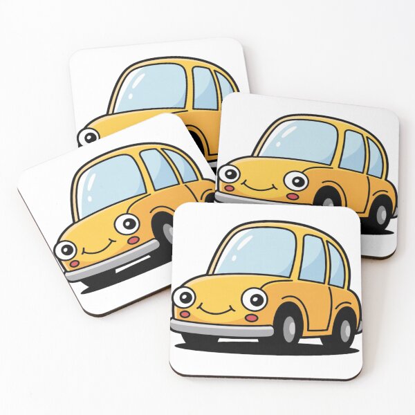 Item preview, Cute Smiling Car – Kawaii Cartoon Vehicle Illustration designed and sold by drivecraft.