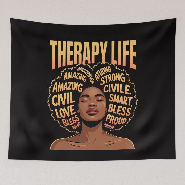 Item preview, Therapy Life Afro African American Women Black History Month designed and sold by portcrysral.