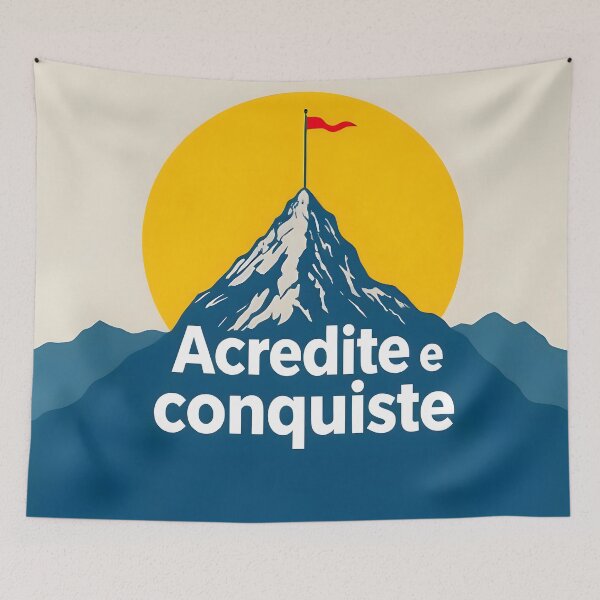 Item preview, Portuguese inspirational phrase “Acredite e conquiste” (Believe and conquer) designed and sold by Beleza e Estilo.