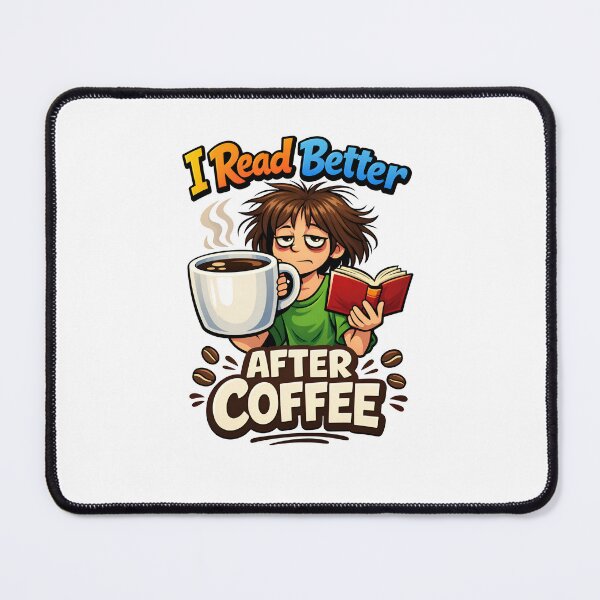 Item preview, "I Read Better After Coffee - Cute Girl Bookworm Design for Book Lovers and Coffee Addicts" designed and sold by DesignRush786.