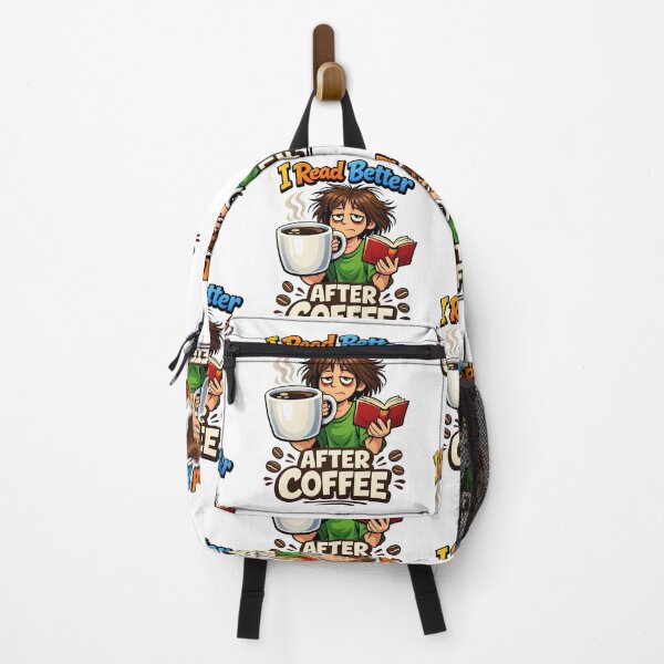 Item preview, "I Read Better After Coffee - Cute Girl Bookworm Design for Book Lovers and Coffee Addicts" designed and sold by DesignRush786.
