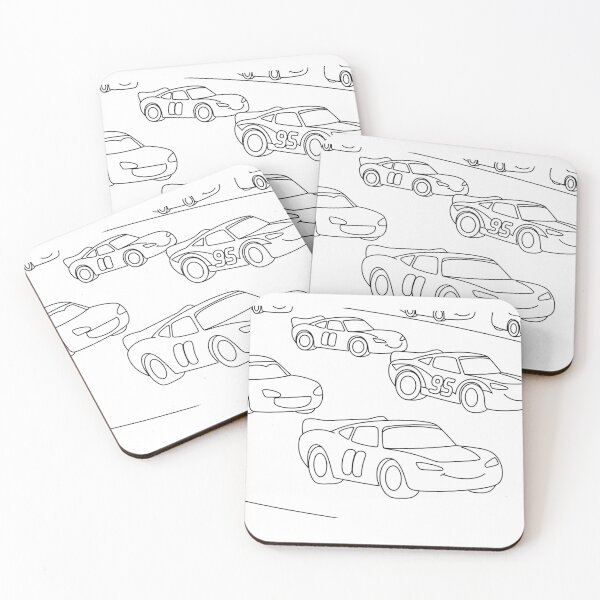 Item preview, Cute Cars Outline Pattern – Kawaii Cartoon Vehicle Line Art designed and sold by drivecraft.