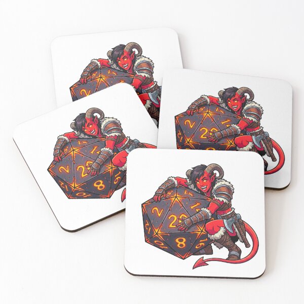 Item preview, Rage & Roll: Tiefling Barbarian Dice Goblin designed and sold by SkinnyFlatWhite.