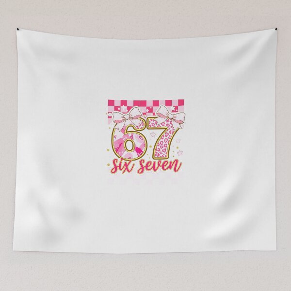 Item preview, Six Seven Valentine Day Funny Pink 67 Cute Bow Girls Women designed and sold by Intomindfood.