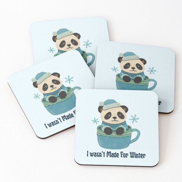 Item preview, I Wasn’t Made for Winter Panda Quote designed and sold by Inkworksbyshery.