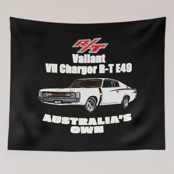 Item preview, Valiant VH Charger R T E49 in White  Australian Muscle Car Artwork designed and sold by Michael van der Hoorn.