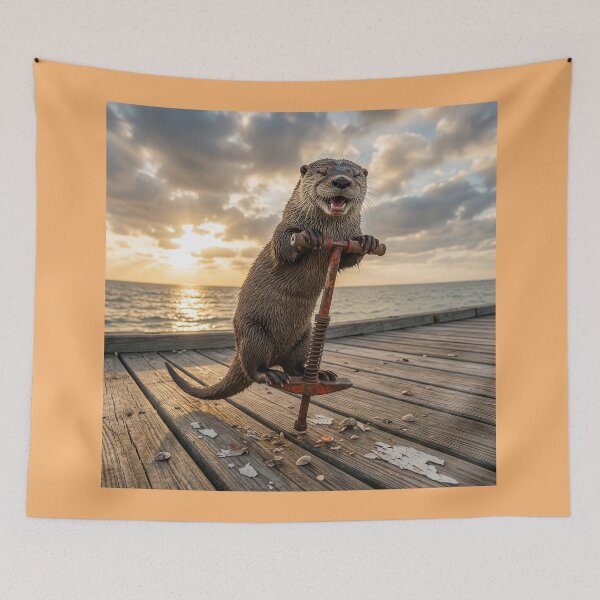 Item preview, Happy Otter on a Pogo Stick designed and sold by Tridentulus.