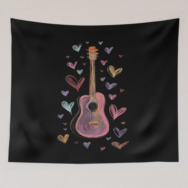 Item preview, Guitar on Chalkboard designed and sold by StudioRedKoala.
