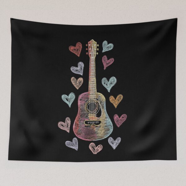 Item preview, Guitar on Chalkboard designed and sold by StudioRedKoala.