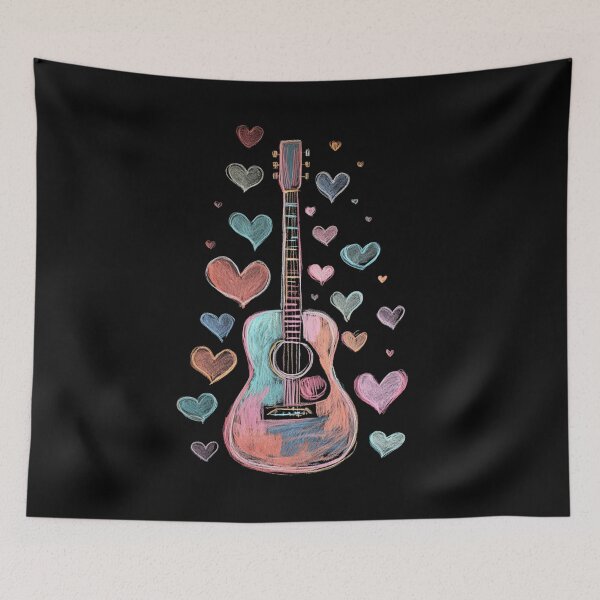Item preview, Guitar on Chalkboard designed and sold by StudioRedKoala.