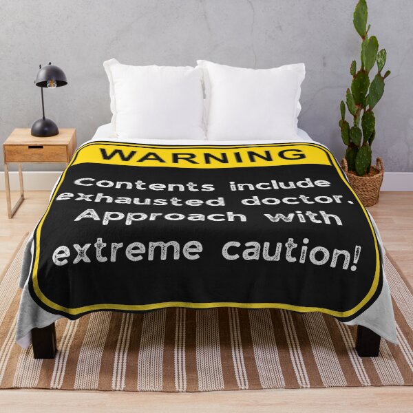 Item preview, Warning: Exhausted Doctor – Funny Medical Warning Sign Humor Design designed and sold by Fredster1966.
