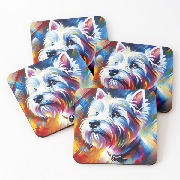 Item preview, West Highland White Terrier Dog Portrait Acrylic Art Print Pet Portrait Gift for Westie Lovers designed and sold by Puppy Puzzles Plus.