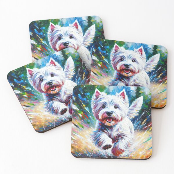 Item preview, West Highland White Terrier Dog Portrait Acrylic Art Print Pet Portrait Gift for Westie Lovers designed and sold by Puppy Puzzles Plus.