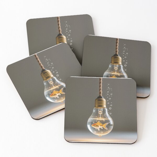 Item preview, Glowing Fish Swimming in Vintage Lightbulb designed and sold by Wonderful Designs.