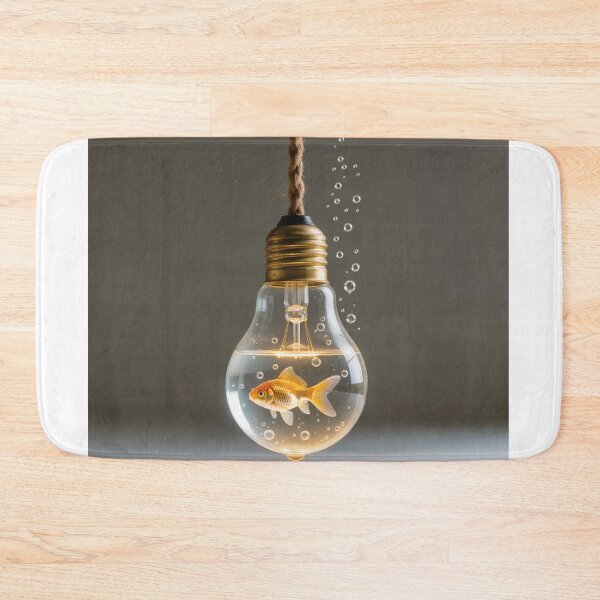 Item preview, Glowing Fish Swimming in Vintage Lightbulb designed and sold by Wonderful Designs.