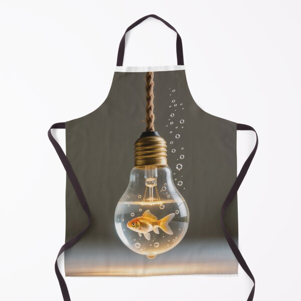 Item preview, Glowing Fish Swimming in Vintage Lightbulb designed and sold by Wonderful Designs.
